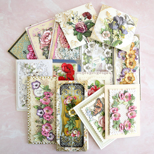 An assortment of gorgeous 3D floral cards from Penny in NY.