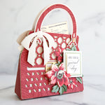 a pretty red purse made with the Luxury Stitched Purse Dies