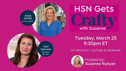 HSN Gets Crafty graphic with Anna, Toni Damach and Suzanne