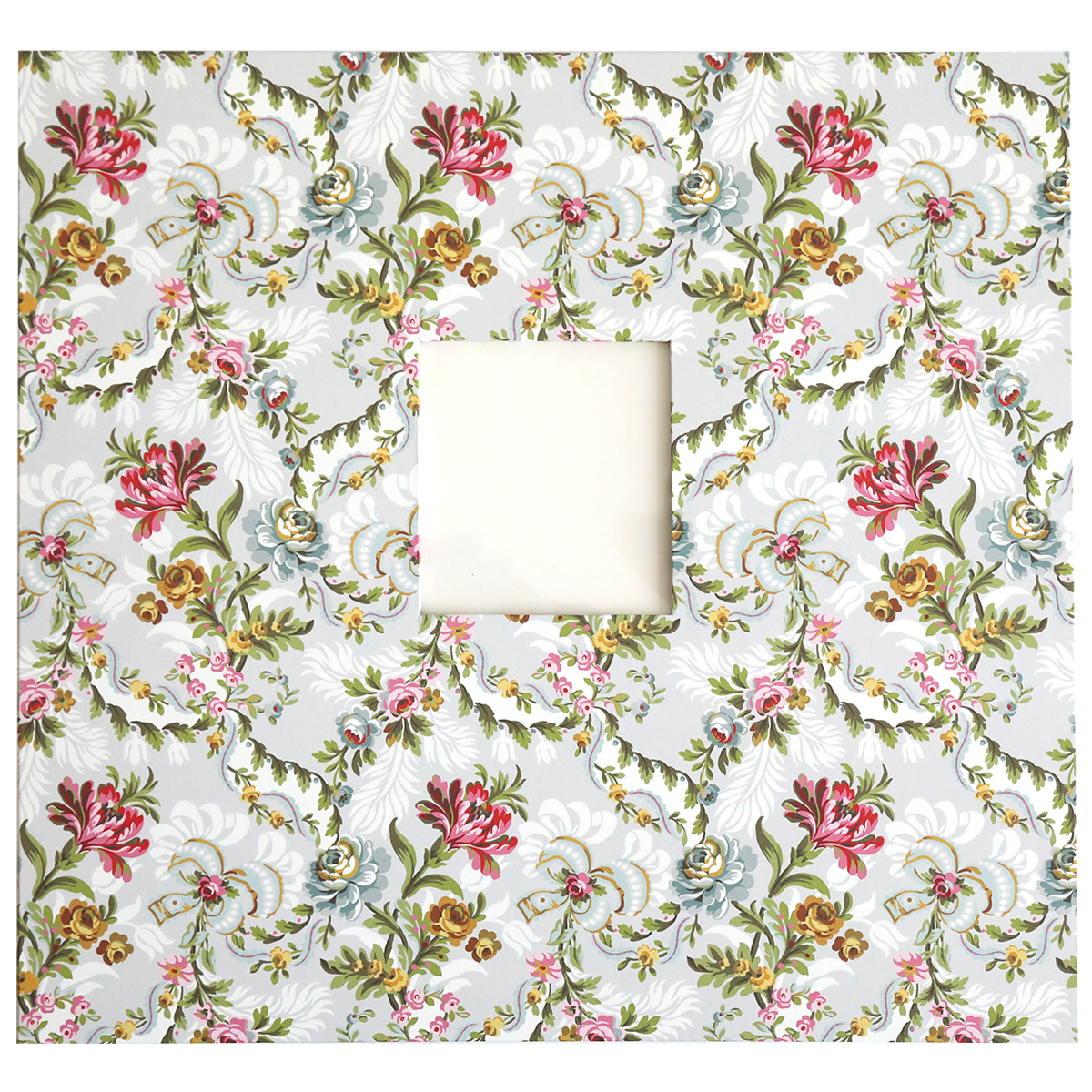 The Crop at Home 4 Scrapbook Album features a floral-patterned cover with a central square cutout, revealing a plain off-white backdrop—ideal for showcasing memories in a 12x12 layout.