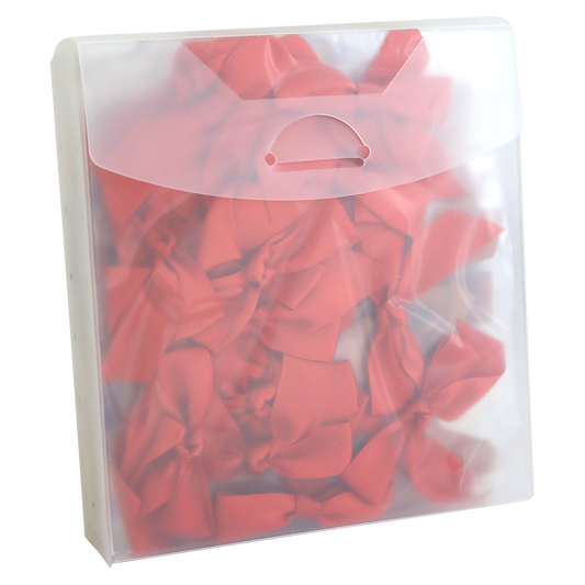 A Falloween Perfect Bows creation featuring pre-tied satin bows in a clear plastic bag.