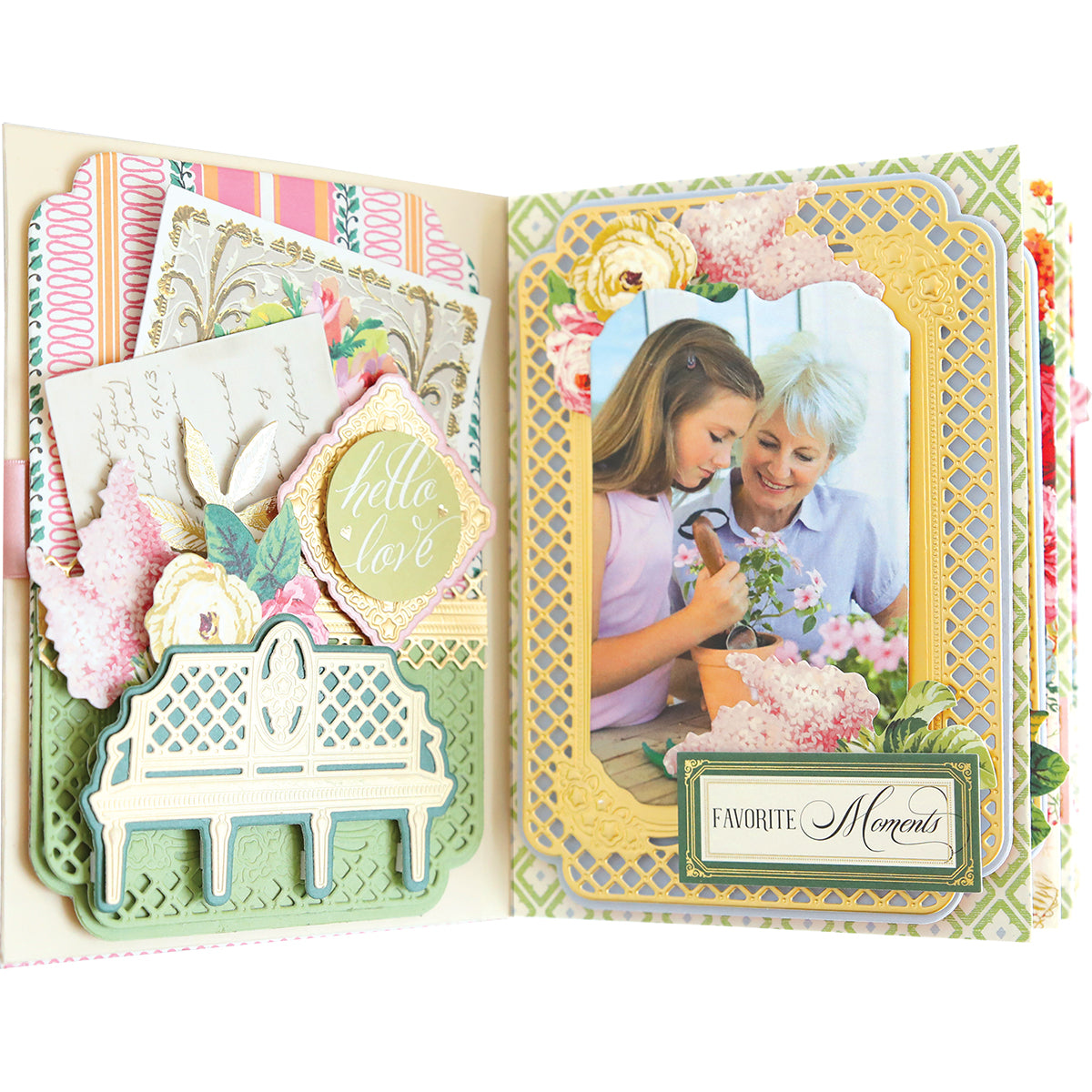 A Trellis Album Dies showcasing special moments of a woman and a child, treasuring their bond.