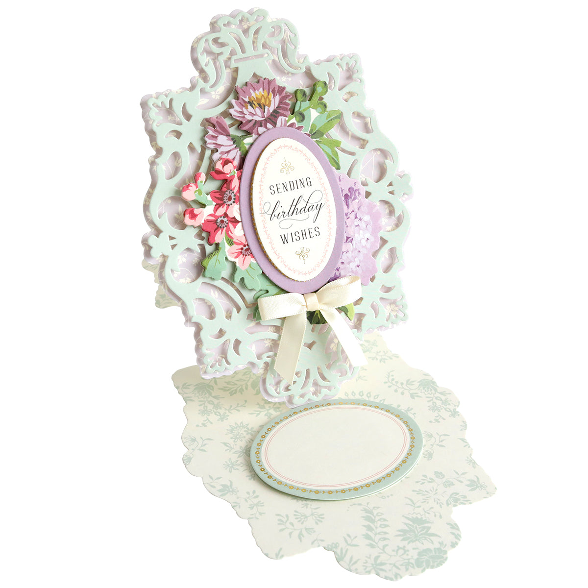 The Simply Birthday Easel Card Making Kit, with a frame and flowers on it, perfect for birthday celebrations.