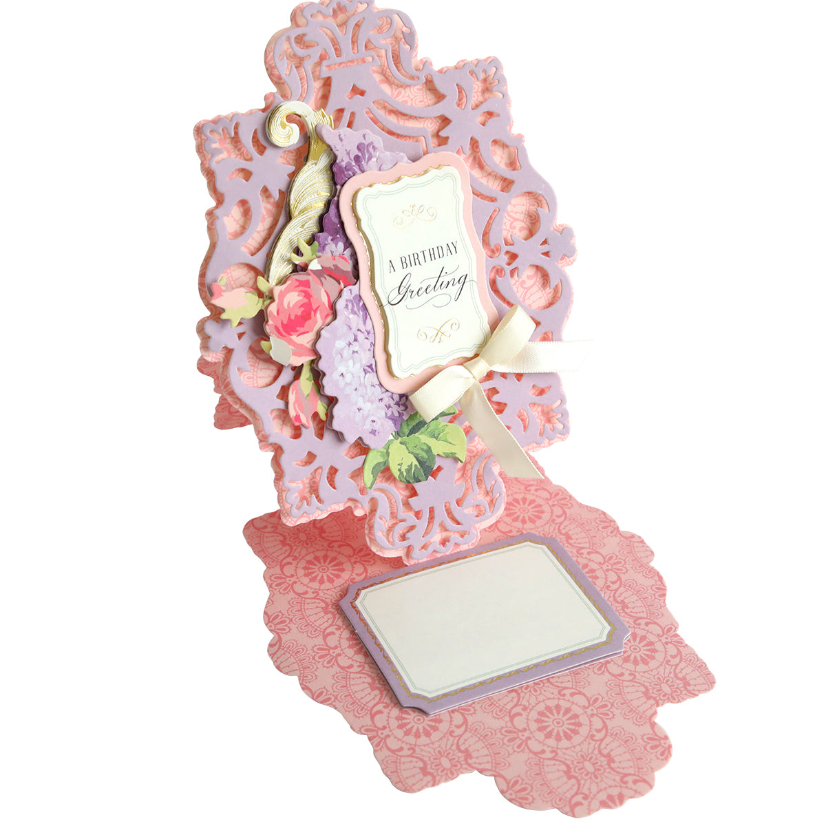 A Simply Birthday Easel Card Making Kit with a flower on it.