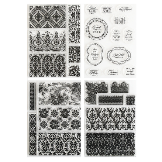An Anniversary Stamp Set with designs.