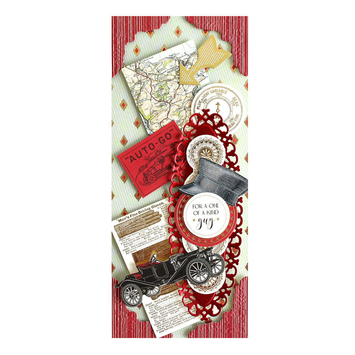 A Beaux Regards Slimline Cards and Envelopes with a car on it.