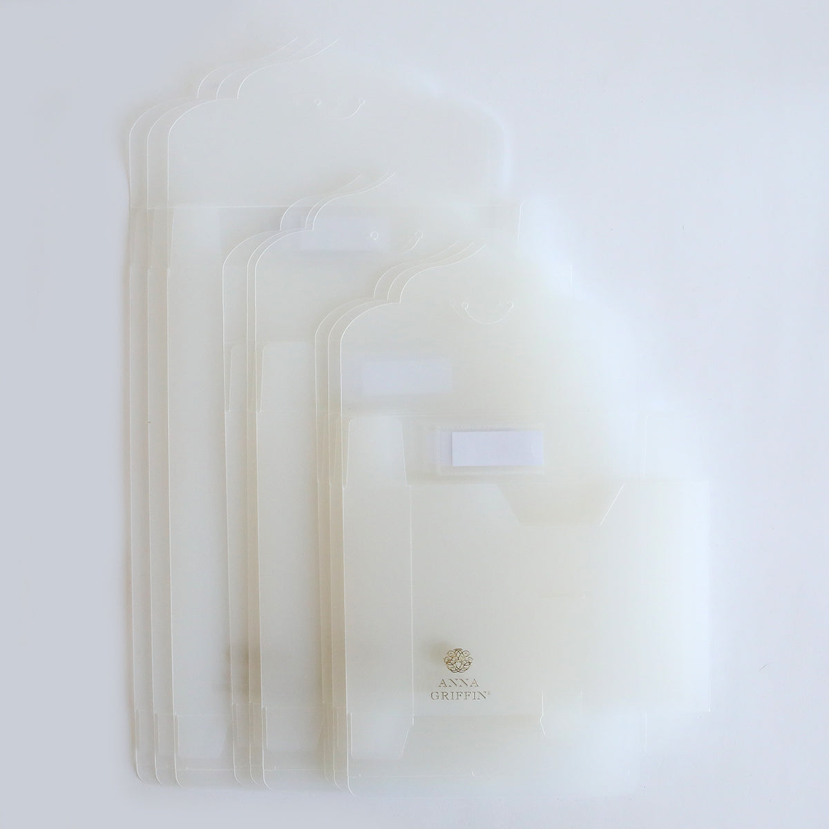 A set of Frosted Craft Storage Boxes 9 count on a white surface.