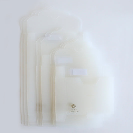 A set of Frosted Craft Storage Boxes 9 count on a white surface.