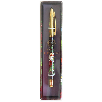 Astrid Floral Gift Pen packaged in a clear case with floral design elements, perfect for stationery enthusiasts.