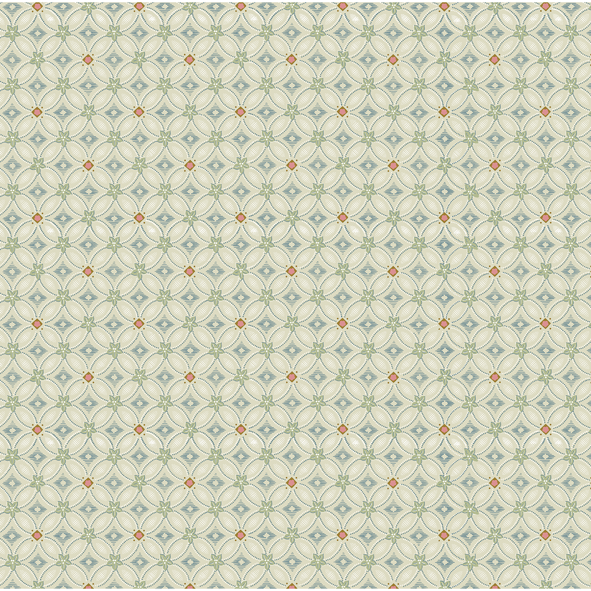 Featuring a geometric pattern of green circles with orange centers on light beige, the 12x12 Francesca Tufted Pink Cardstock (5 sheets) is ideal for archival use or creative projects.