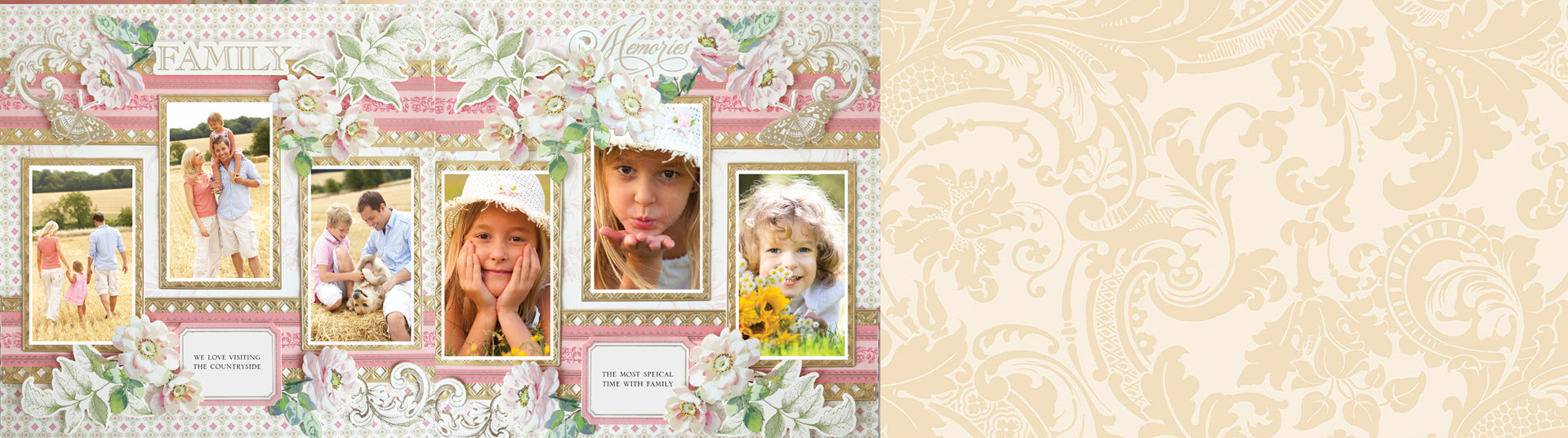 Two framed wedding photos: the top shows a bride holding a bouquet close to her face; the bottom shows a bride and groom embracing outdoors with “Dreams” written below.