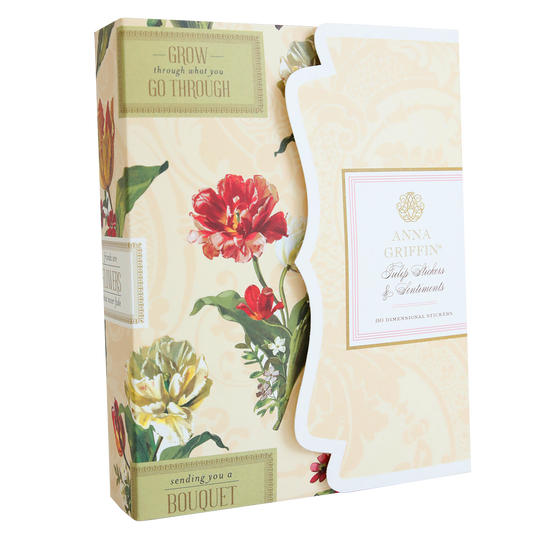 A box with Tulip Stickers and Sentiments embellishing its design.