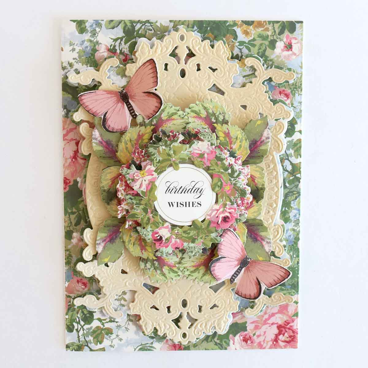 a birthday card with butterflies on it.