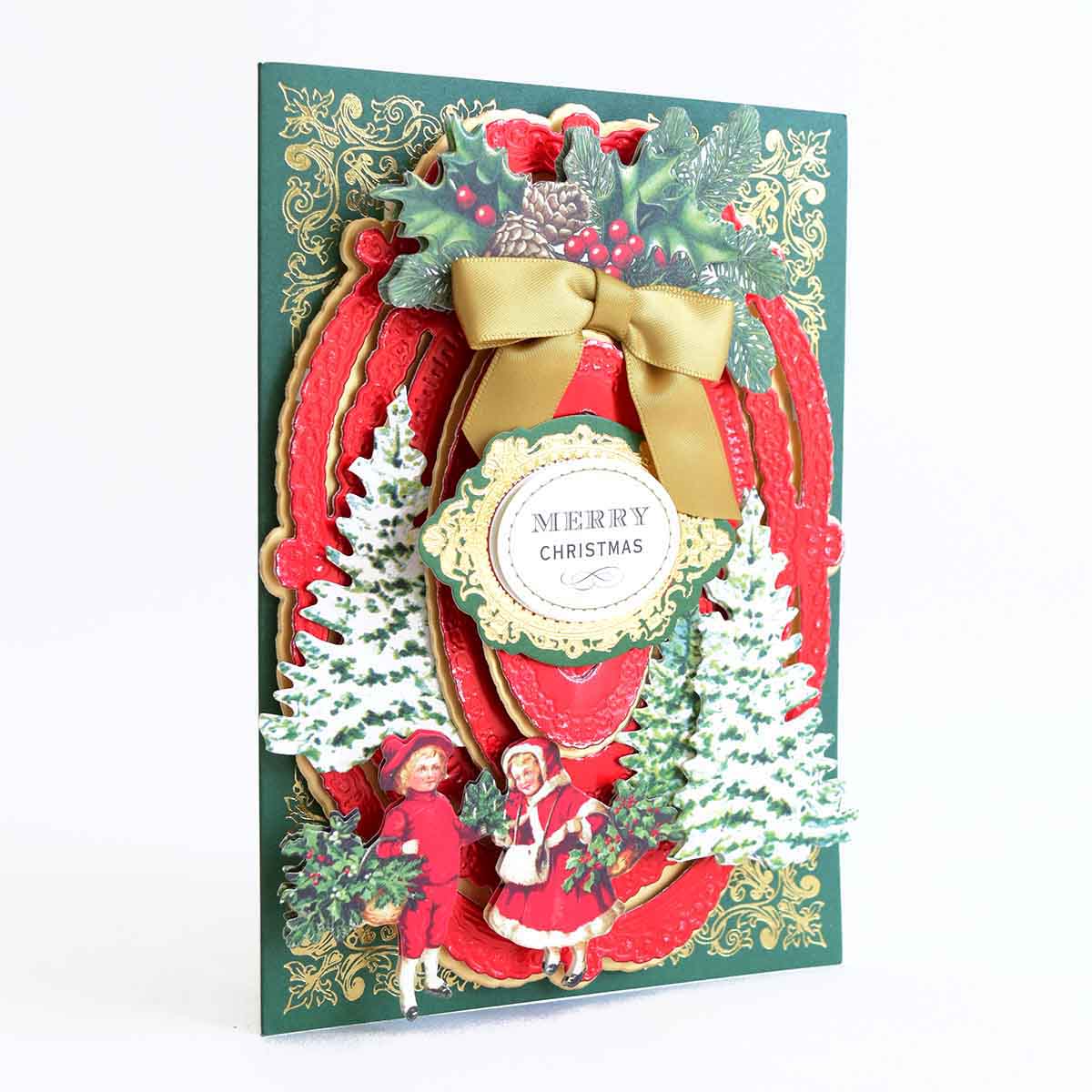 a christmas card with a santa clause on it.
