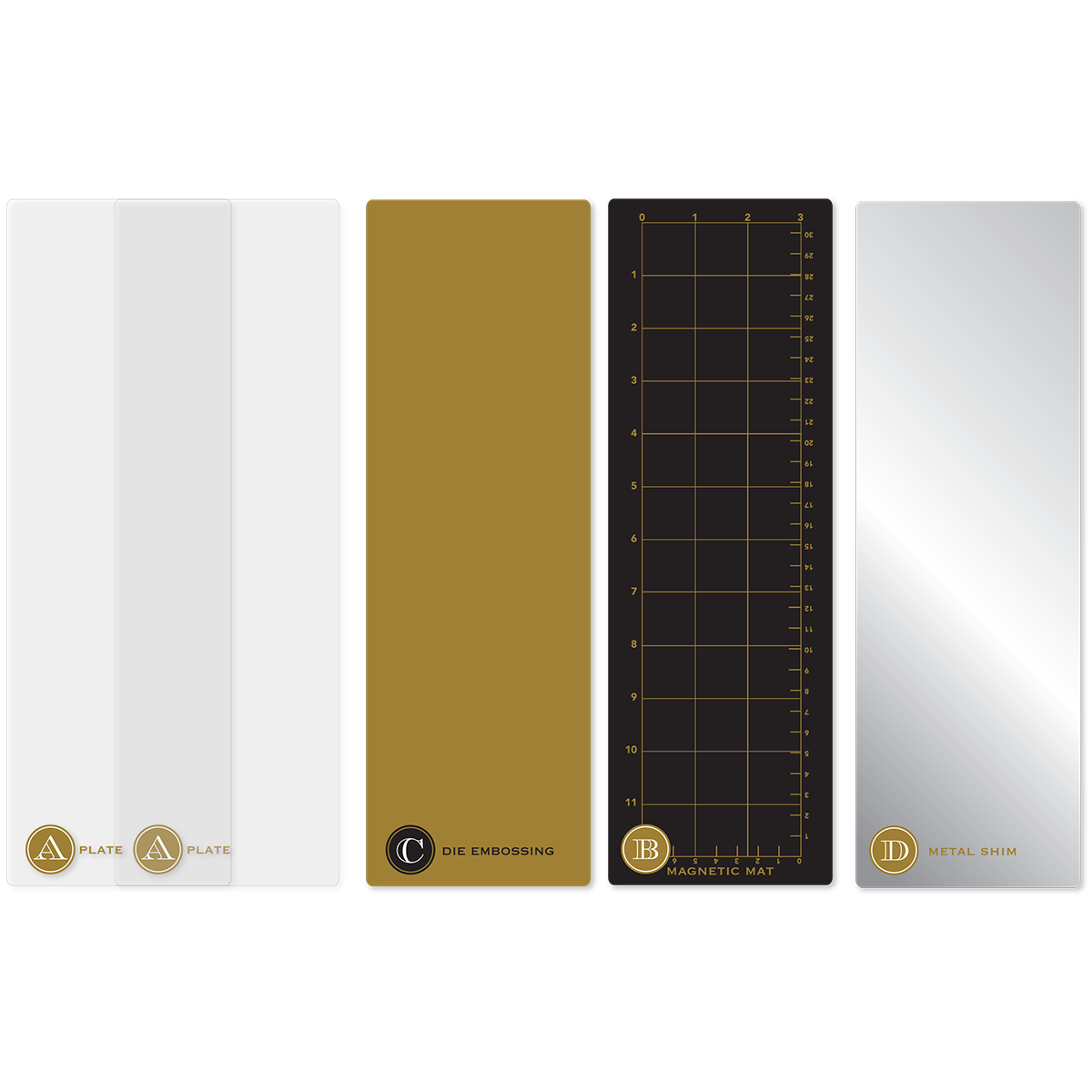 a set of three different types of paper.