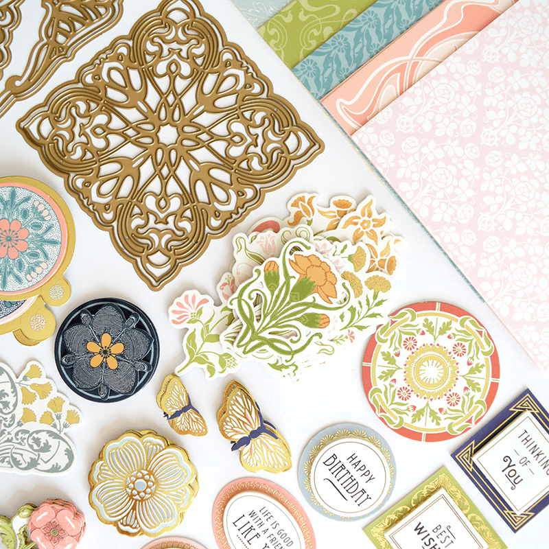 a variety of decorative items displayed on a table.