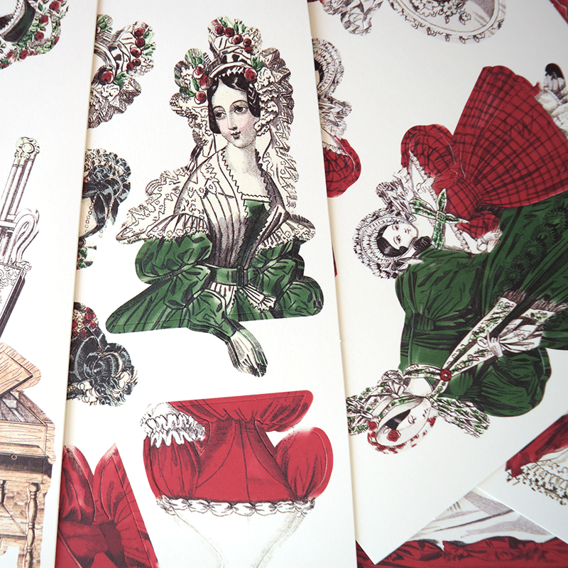 a bunch of cards that have pictures of women on them.