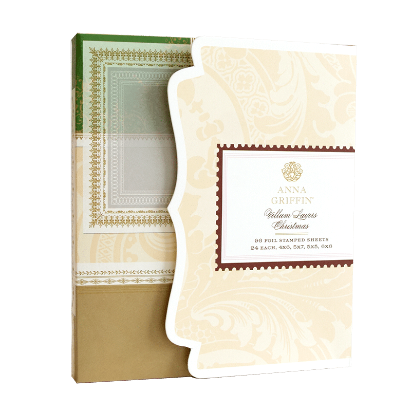 a set of three greeting cards in a box.