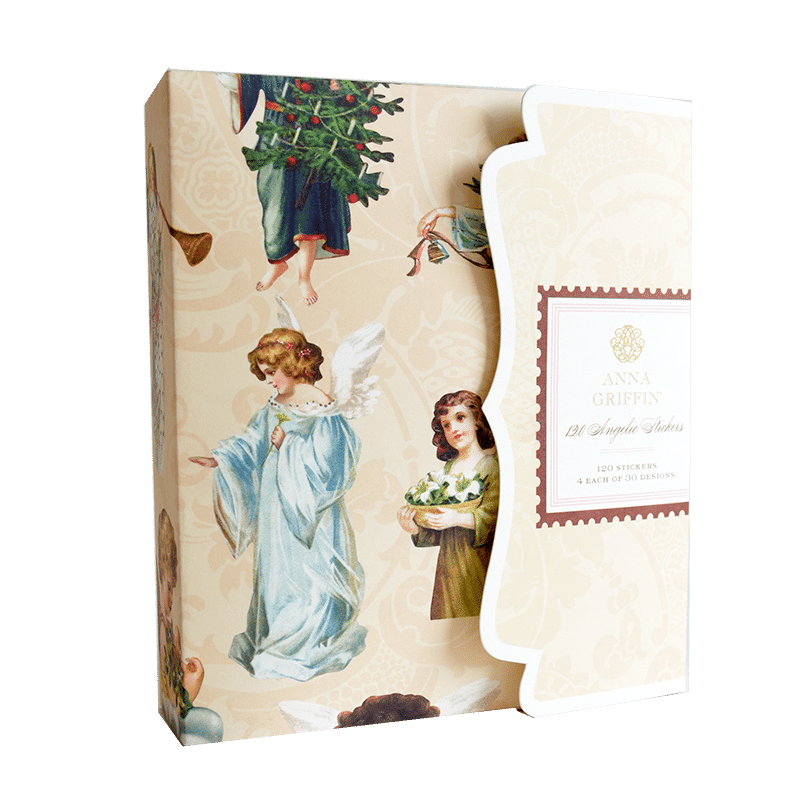 a card with a picture of an angel holding a bouquet of flowers.