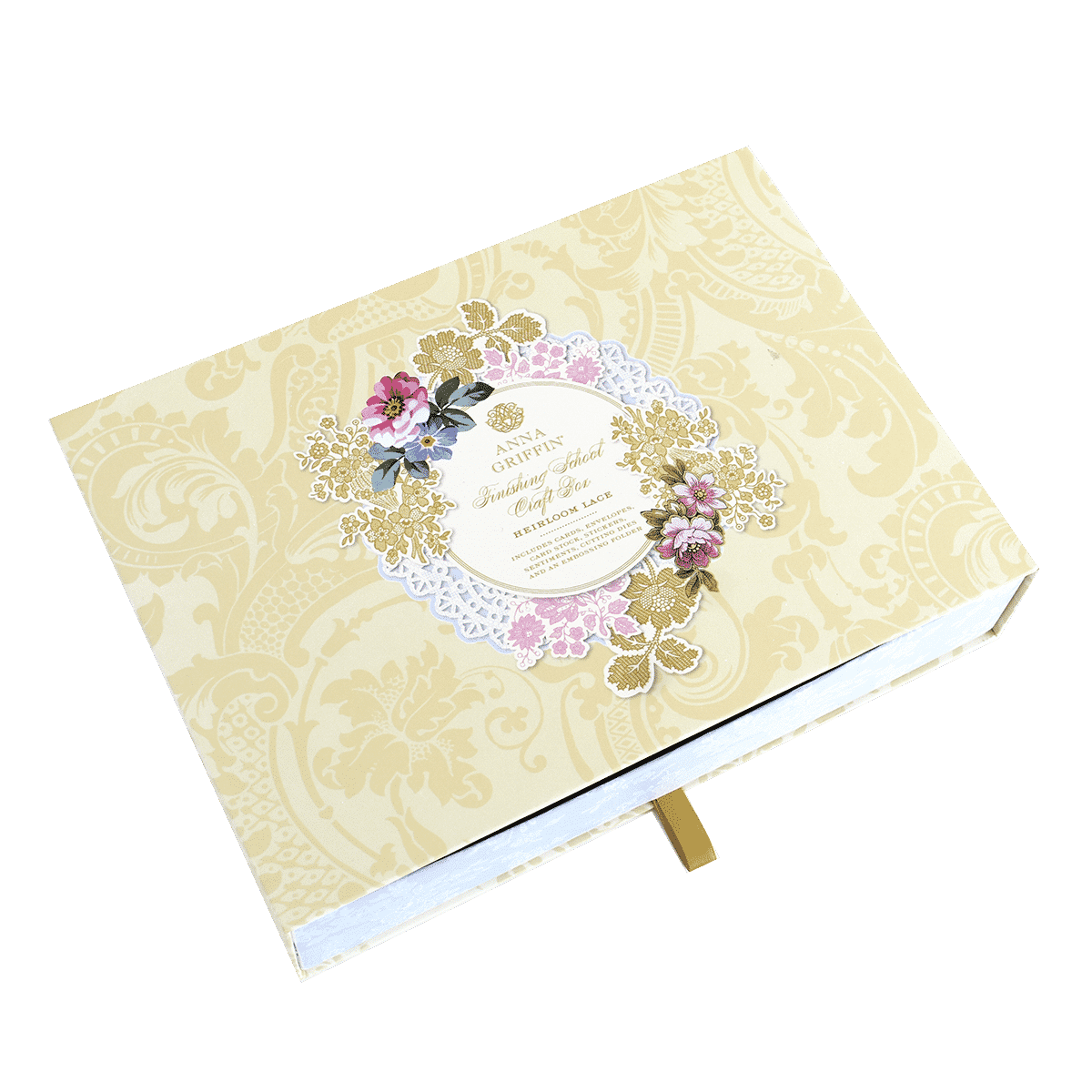 a book with a floral design on the cover.