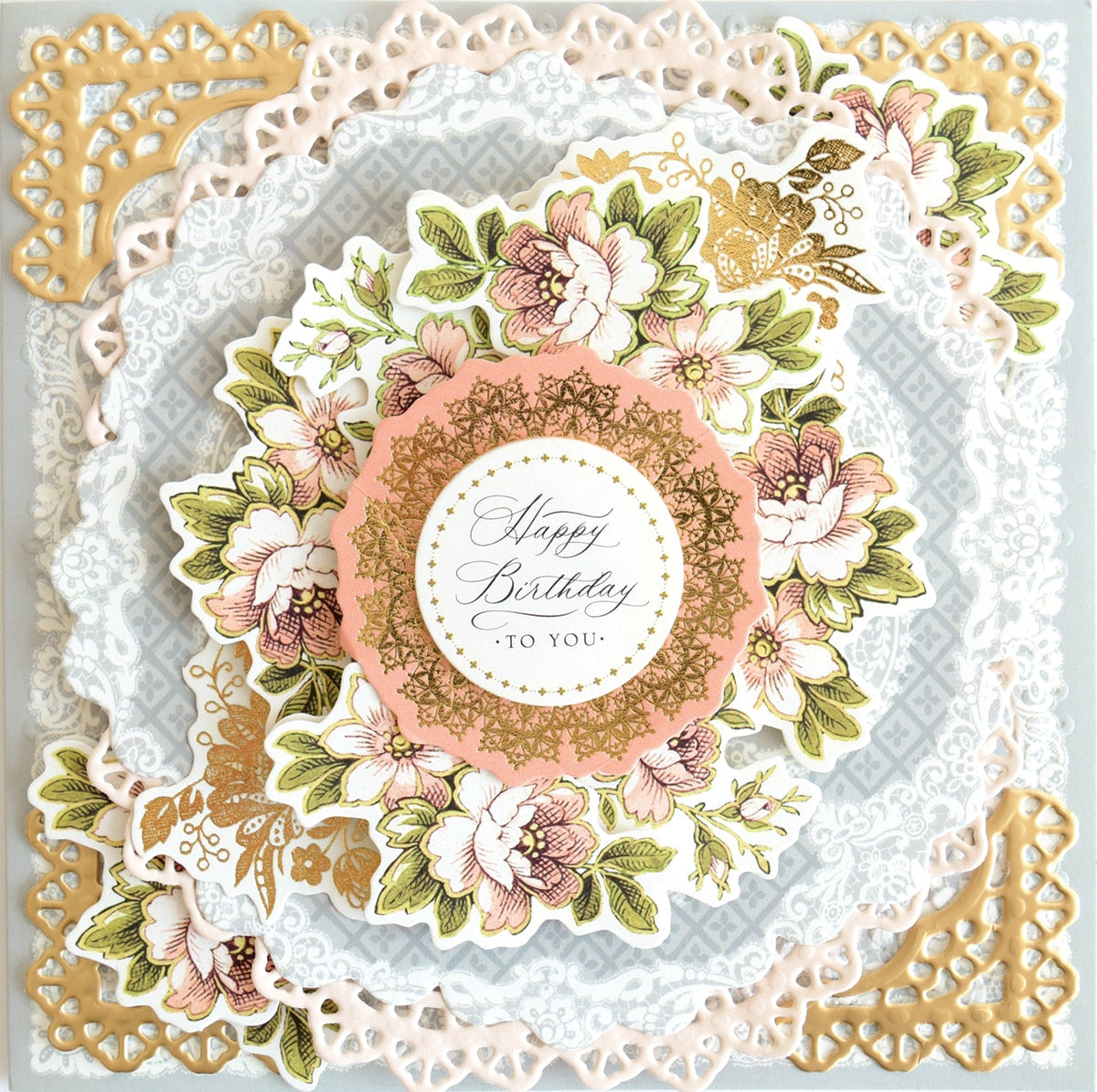 a close up of a card with flowers on it.