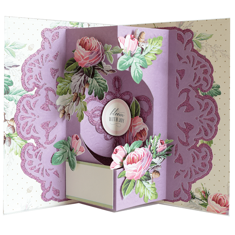 a close up of a card with flowers on it.