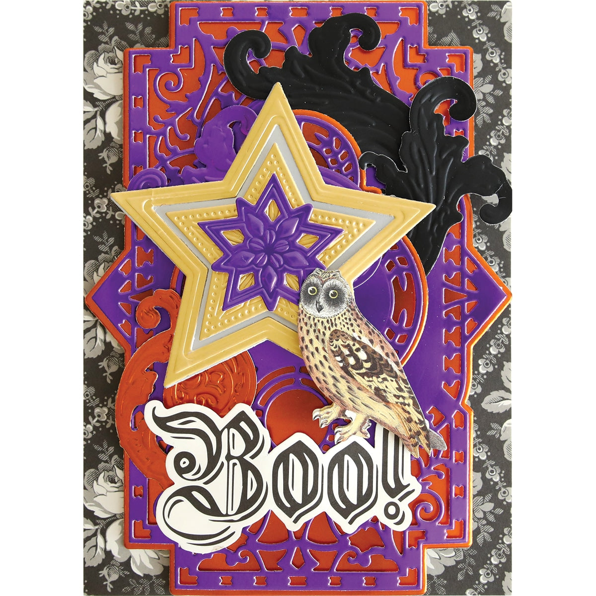 a card with an owl and a star on it.