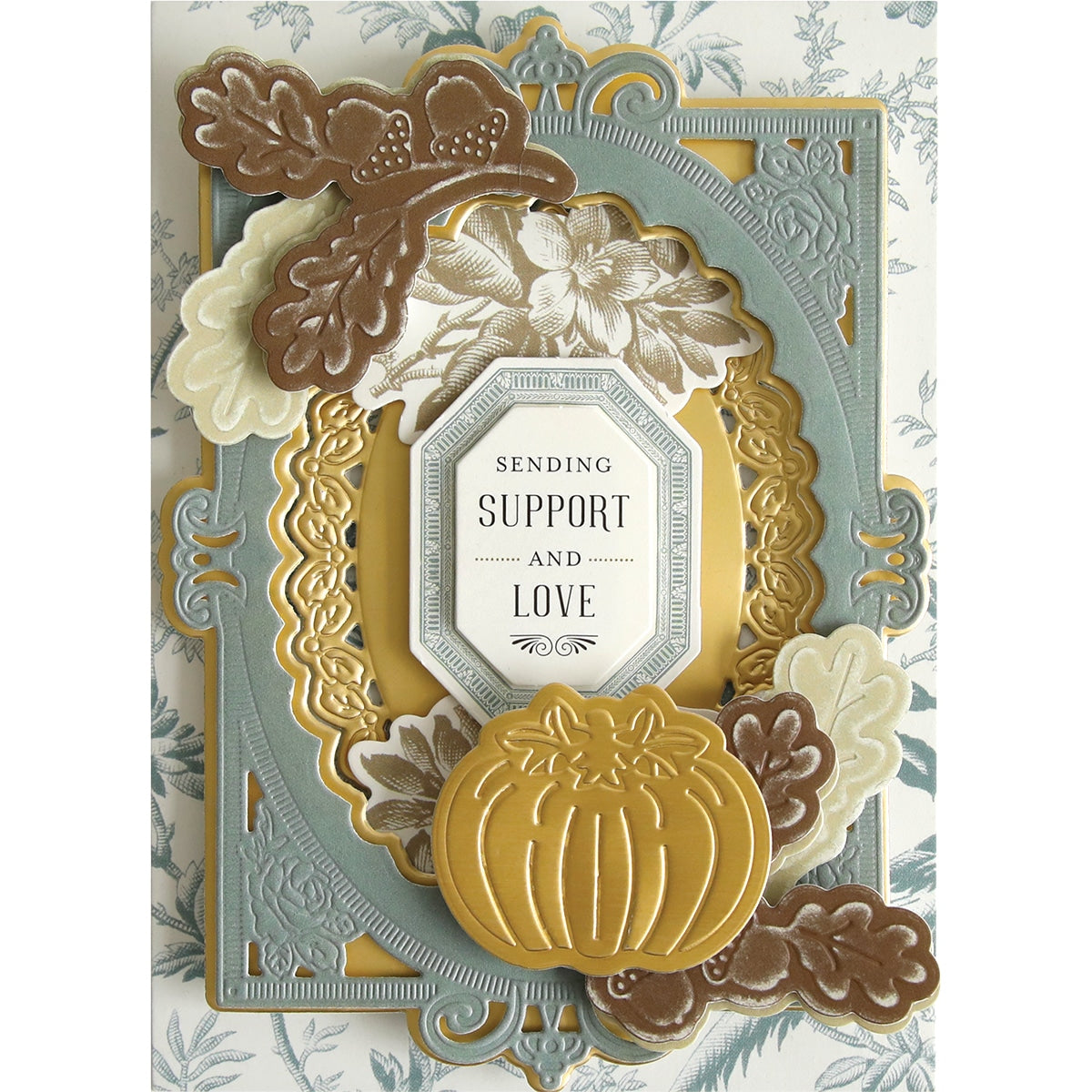 a card with a picture of a pumpkin.