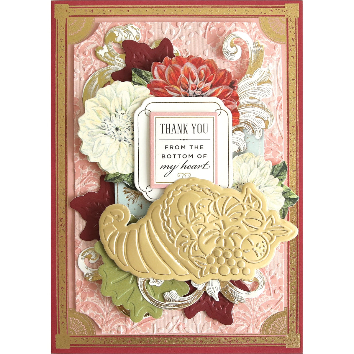 a thank card with a picture of a mouse and flowers.