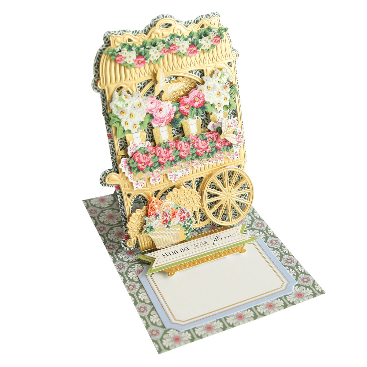 a card with a horse drawn carriage on it.