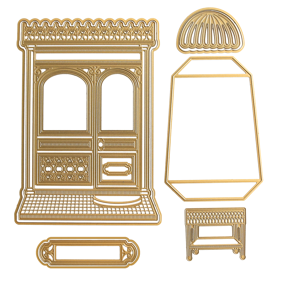 A drawing of Flower Shop 3D Easel Dies and a mirror.