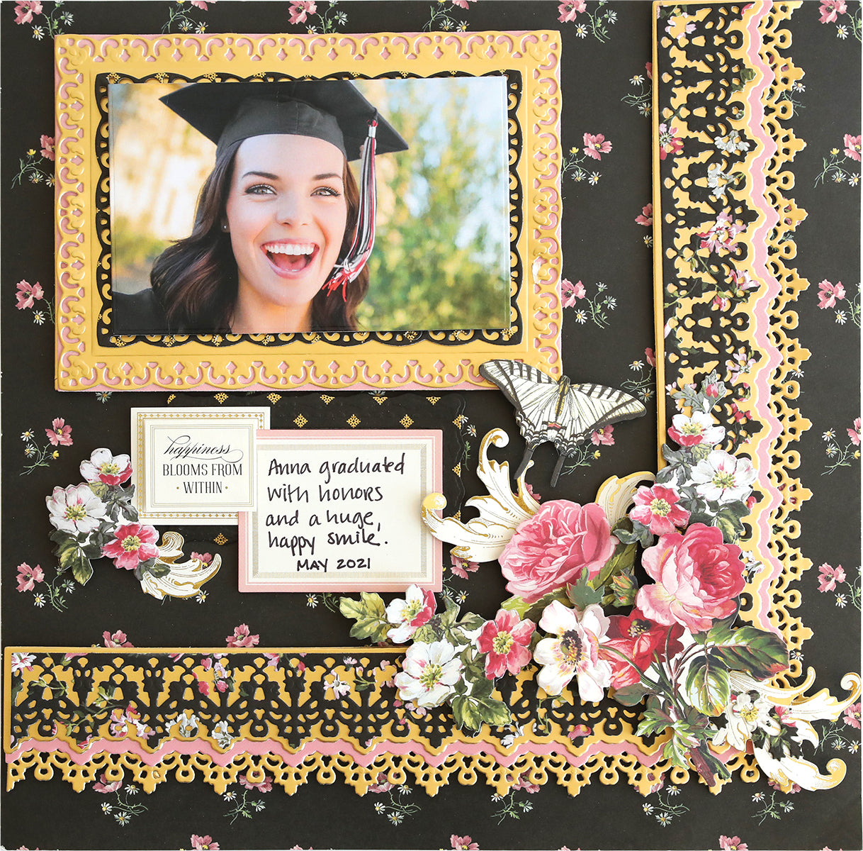 a picture of a woman with a graduation cap.