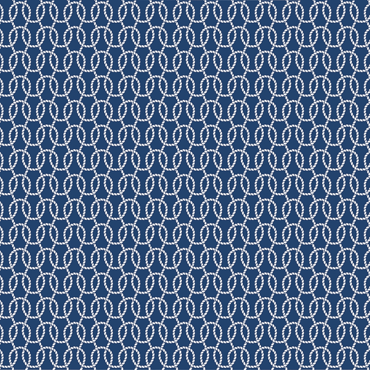 a blue and white background with white circles.