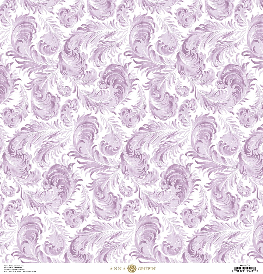 Lavender Damask Foil Cardstock 12x12 – Anna Griffin Inc.