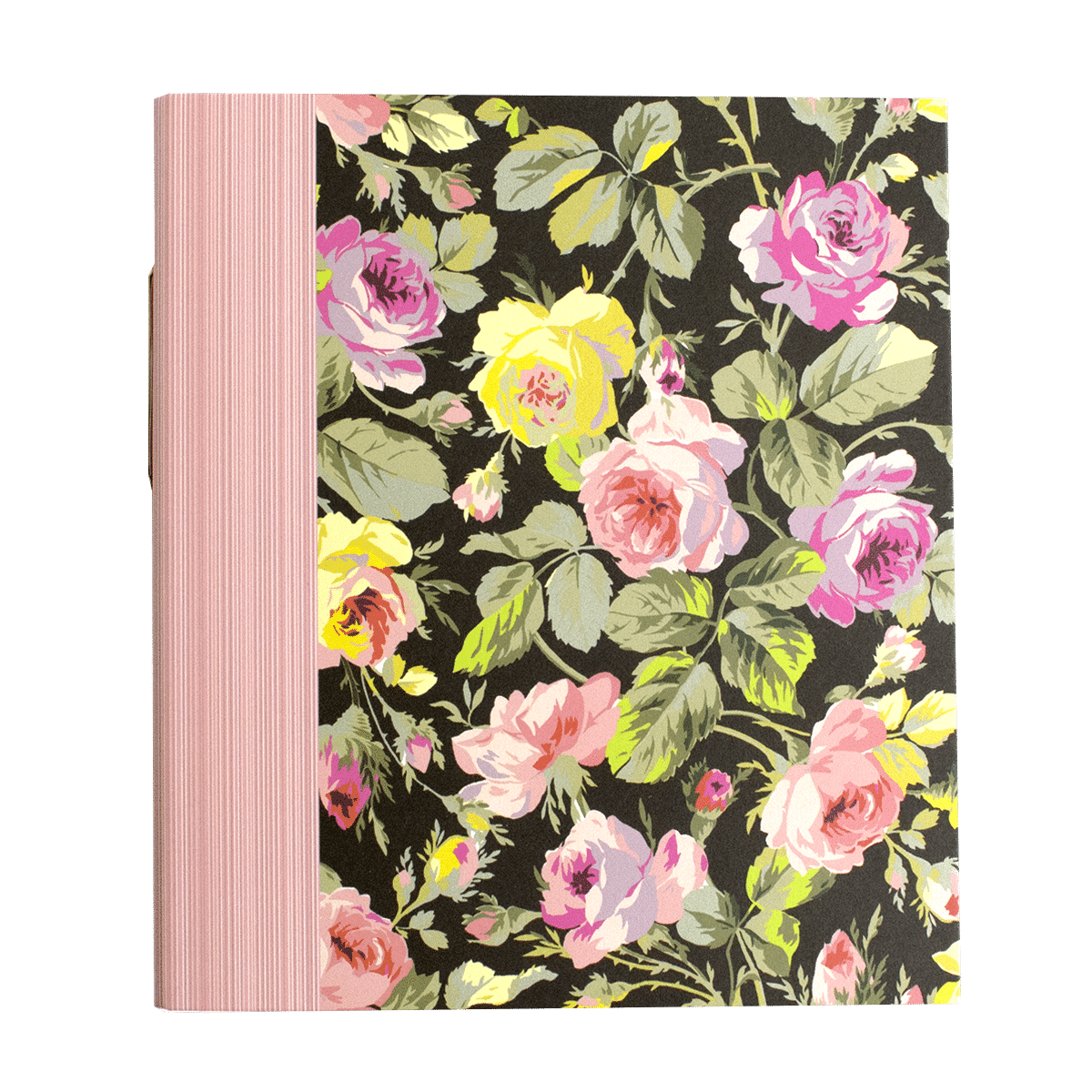 a notebook with a floral pattern on it.