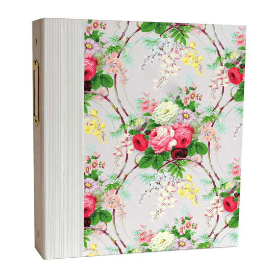 a book with a floral pattern on it.