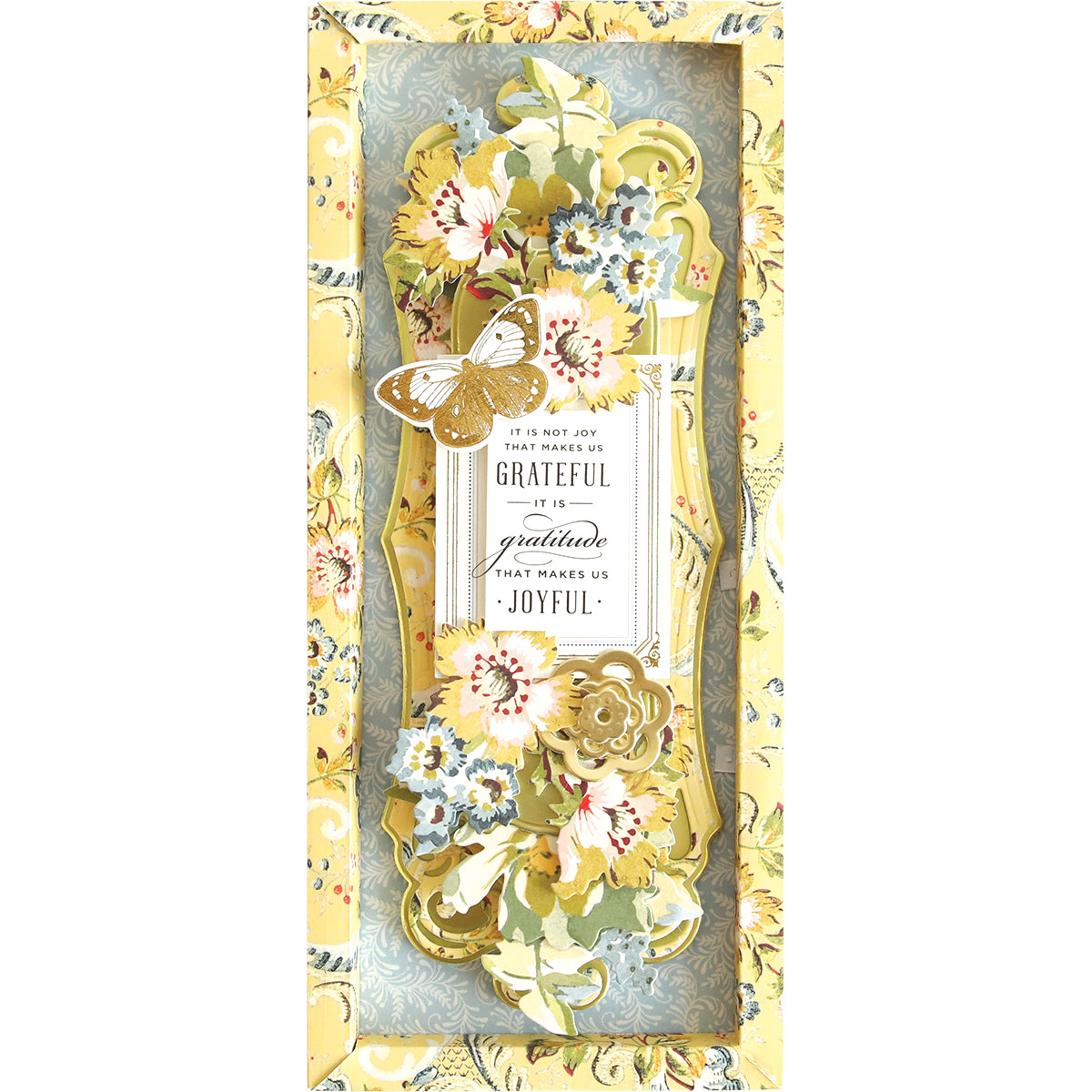 a card with flowers and a butterfly on it.