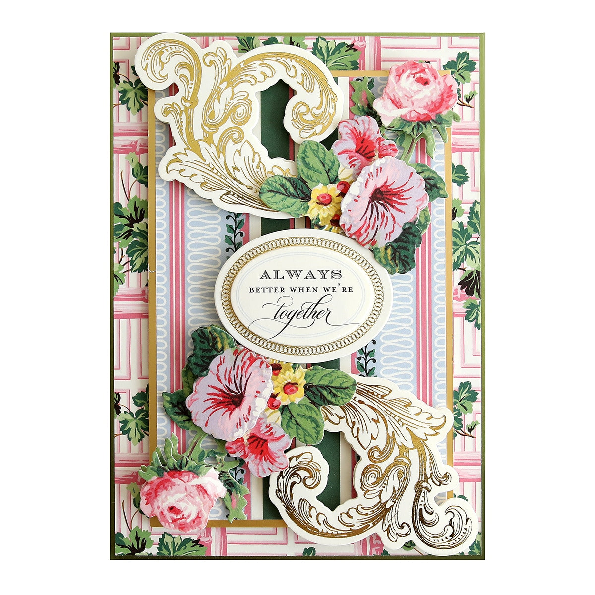 a card with a floral design on it.