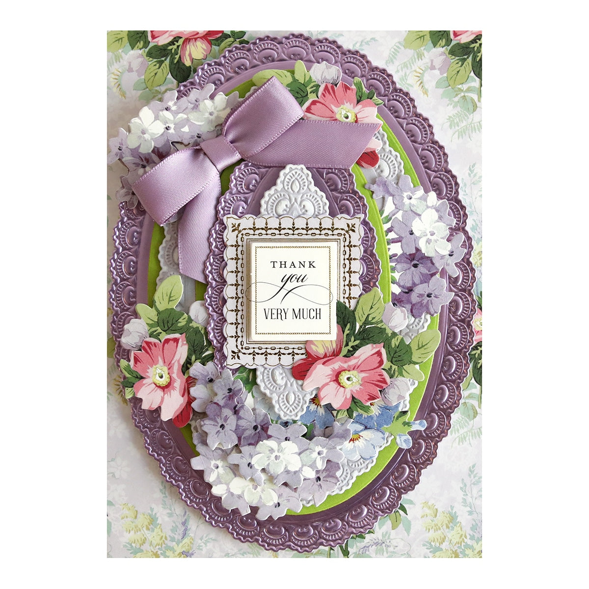 a close up of a card with flowers on it.