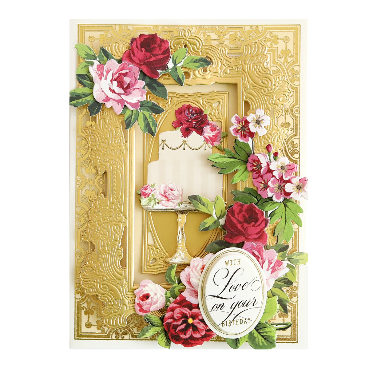 a Birthday Celebration Sticker Bundle with roses and a cake.