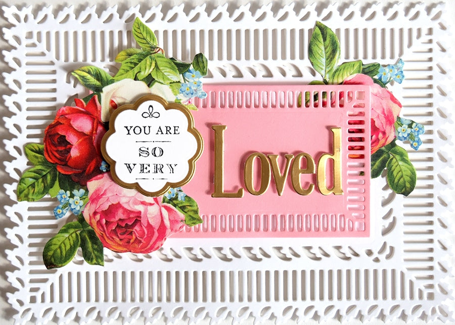 a close up of a card with flowers on it.