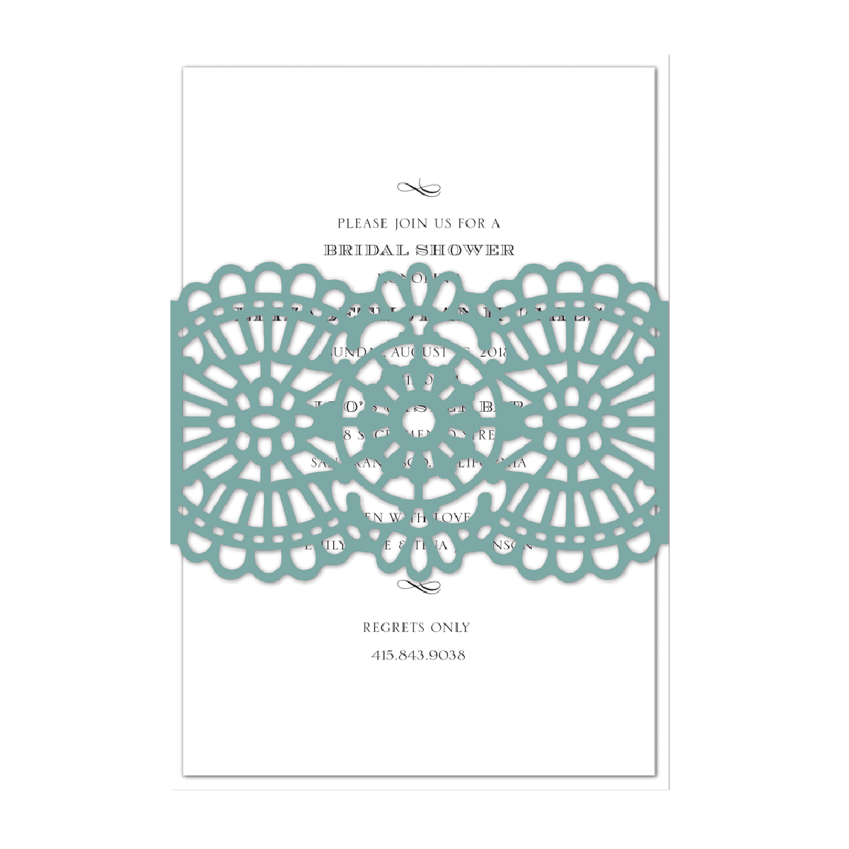 a card with a lacy doily design on it.