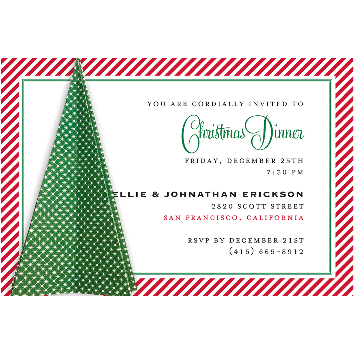 Green 3D Tree Band Invitation Anna Griffin Inc.
