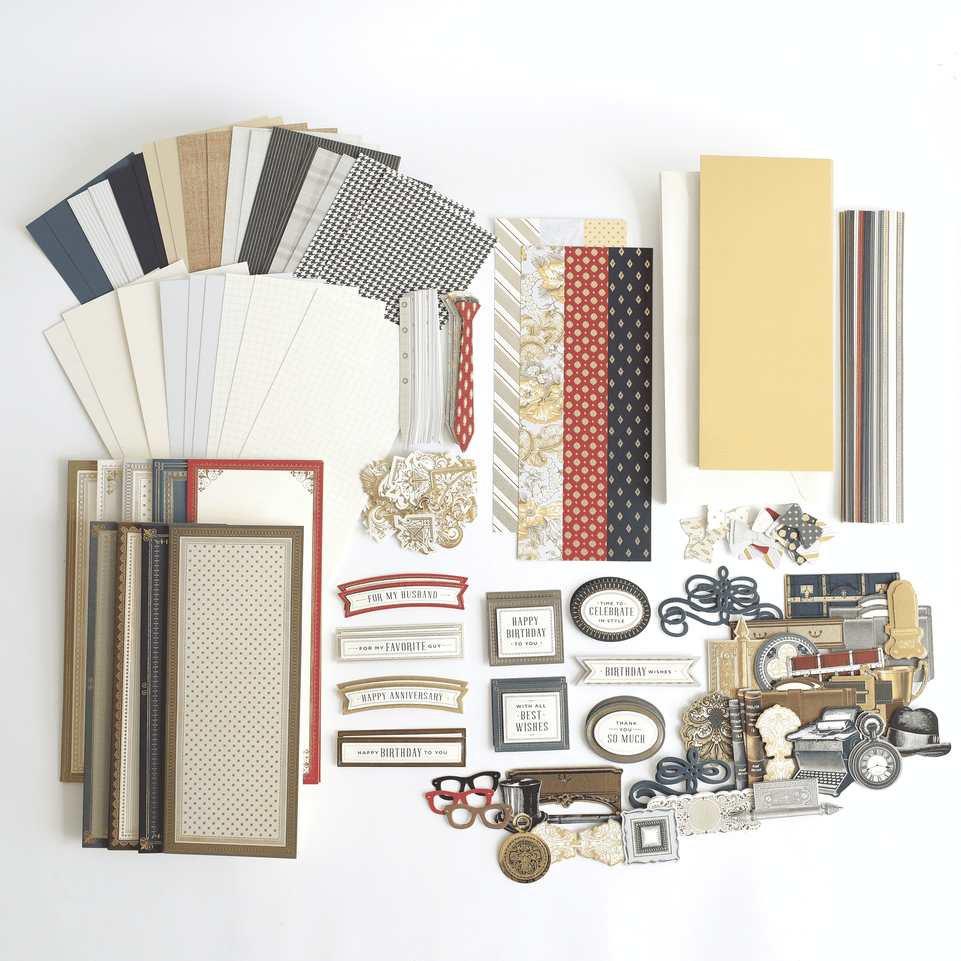 a bunch of different types of cards and papers.