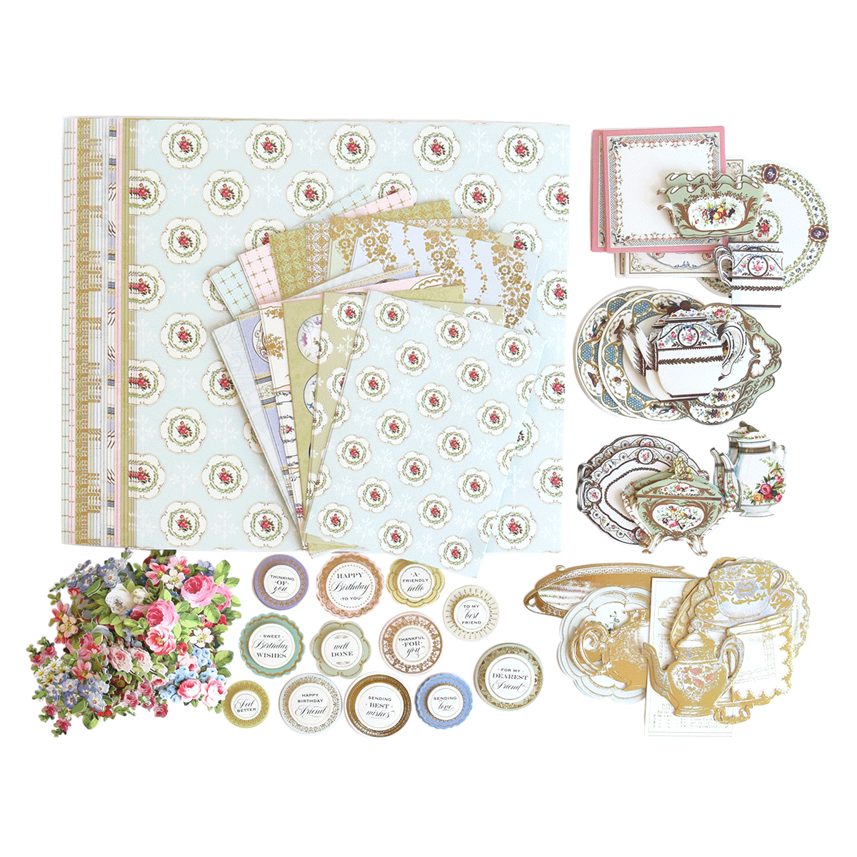 a bunch of items that are on a table.