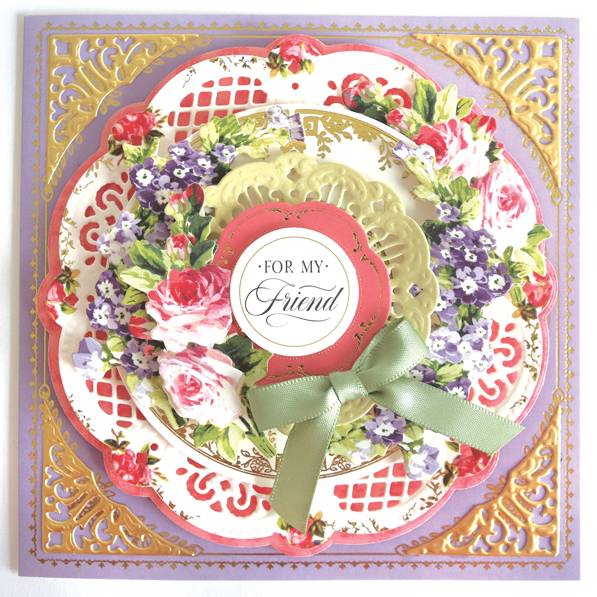 a close up of a plate with flowers on it.