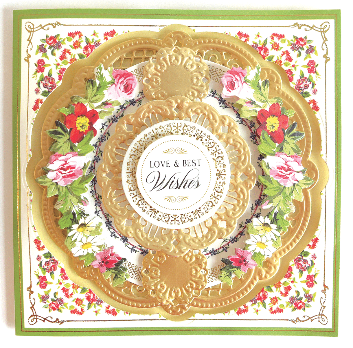 a card with a floral design on it.