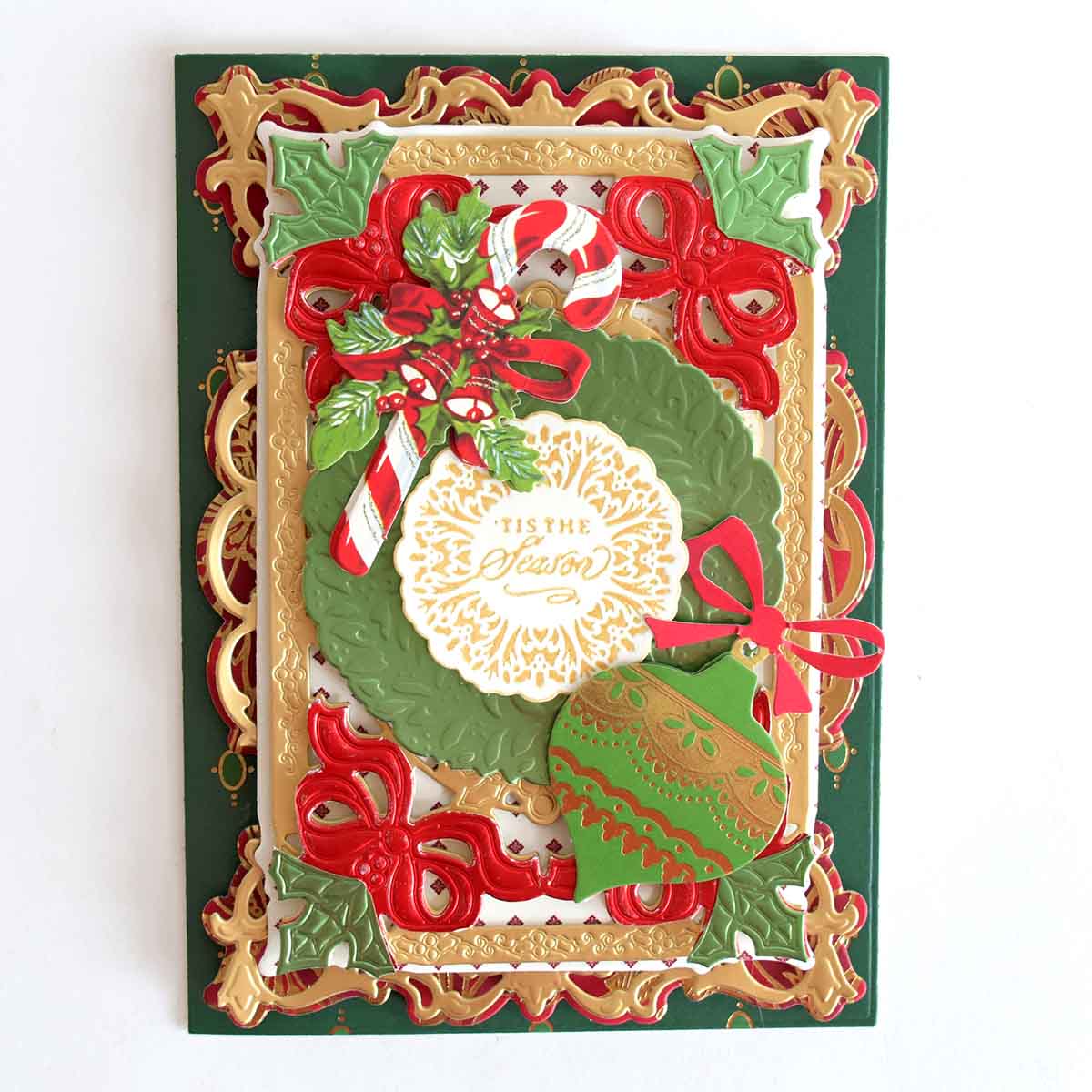 a handmade christmas card with a holiday theme.