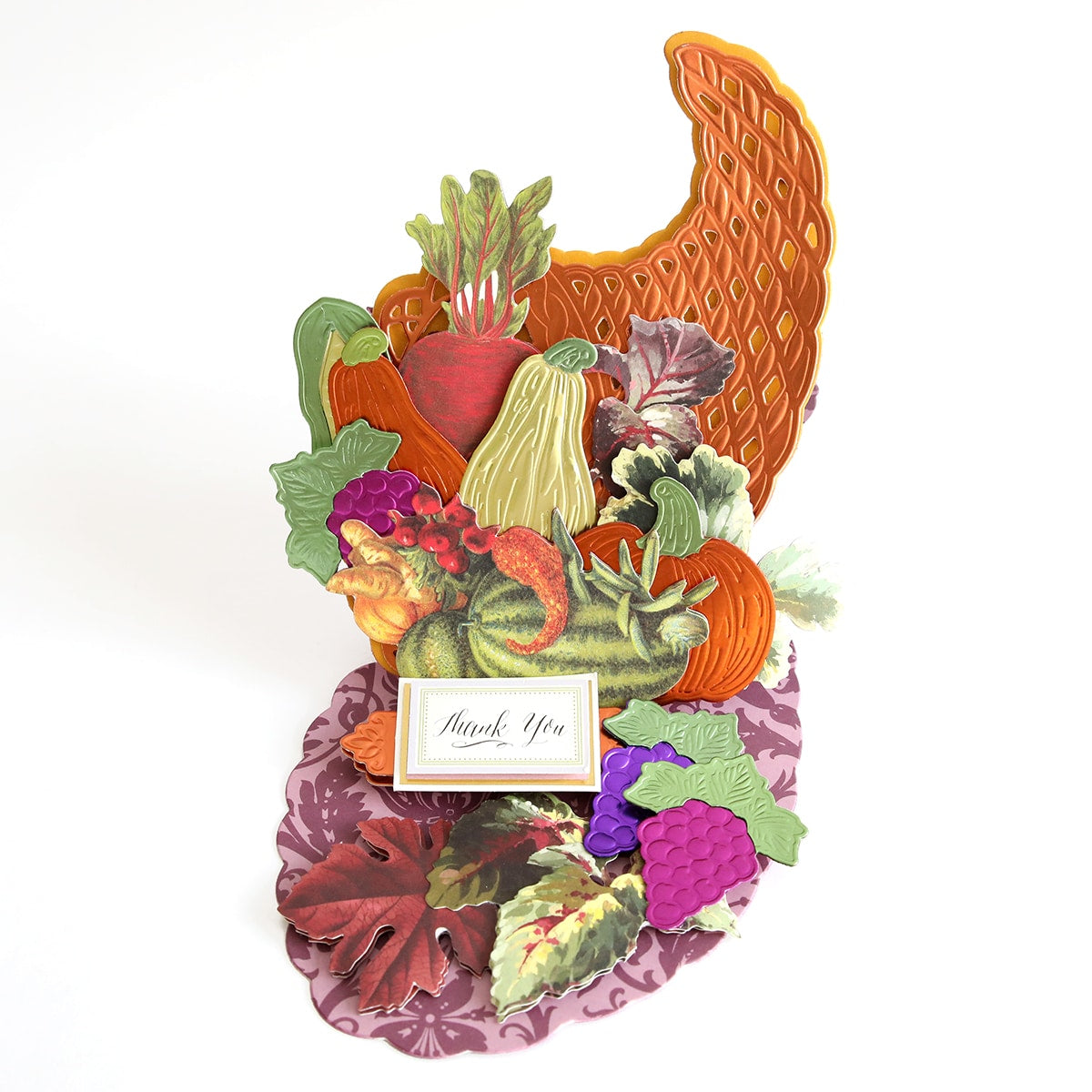 Thanksgiving cornucopia easel card pop up.