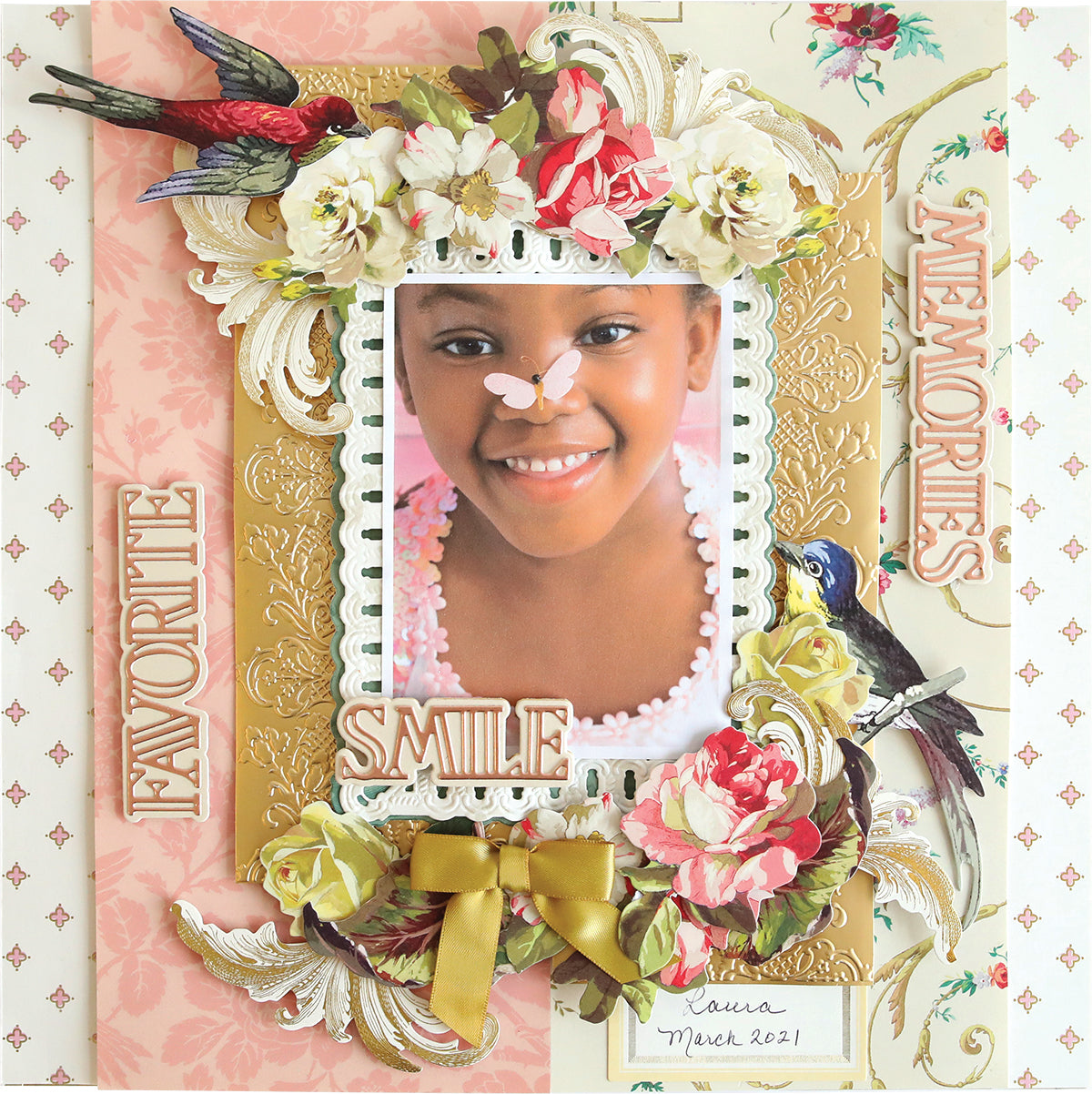a picture frame with a picture of a young girl.